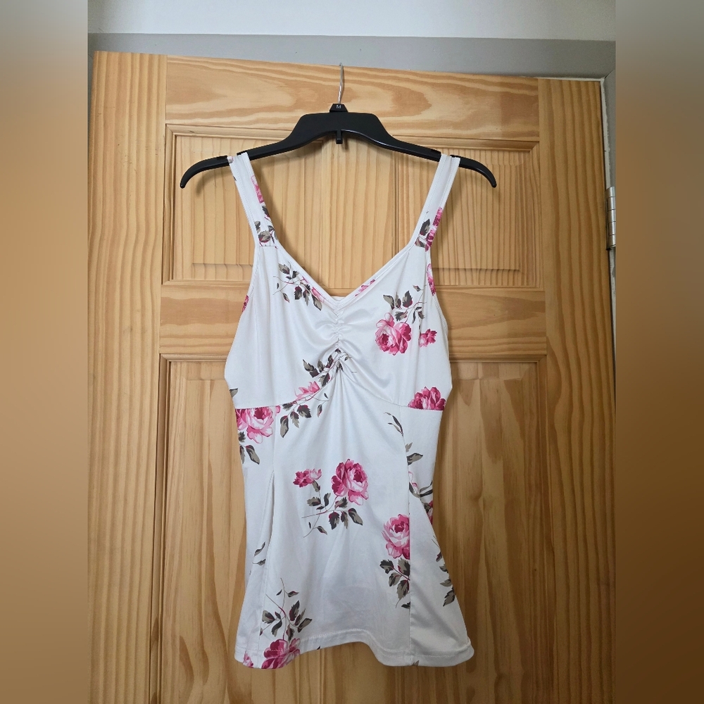 Floral White and Pink Women's Top